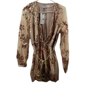 Lilac Shade Women's Gold Sparkling Romper